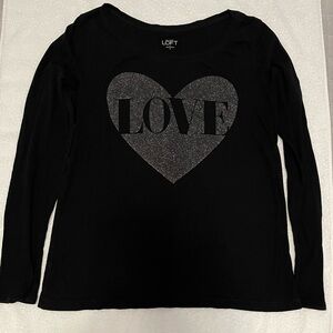 Loft Black Long Sleeve T- Shirt